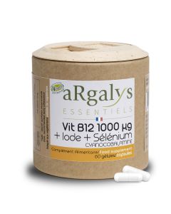Vitamine B12 1000 µg + Iode et Sélénium Argalys Essentiels 60 gélules