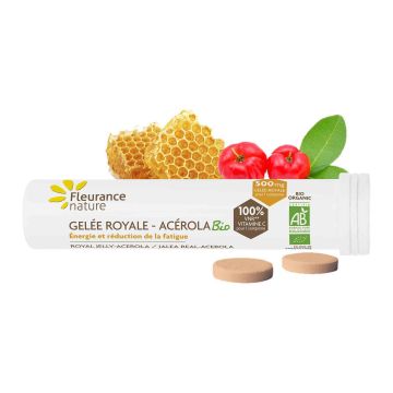 Gelée Royale Acérola Bio à Croquer Fleurance Nature 15 comprimés