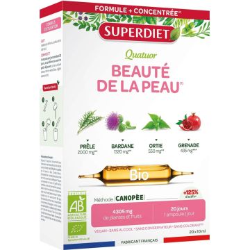 Quatuor Beauté Peau Bio Superdiet 20 ampoules
