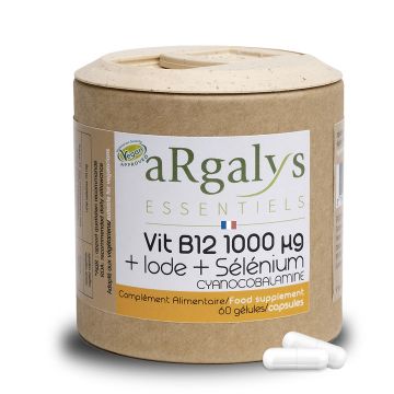 Vitamine B12 1000 µg + Iode et Sélénium Argalys Essentiels 60 gélules