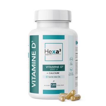 Vitamine D3 2000 UI + Calcium 120 gélules