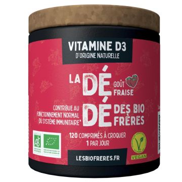 Vitamine D3 Bio à croquer Dédé Les Bio Frères 120 comprimés