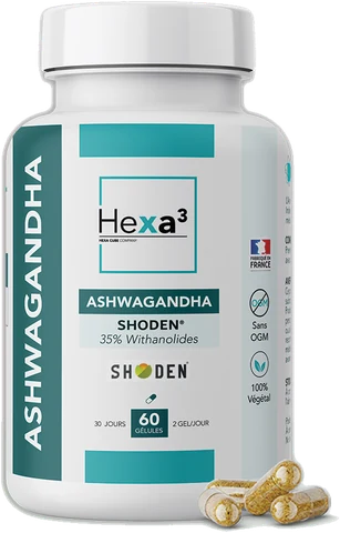 Ashwagandha Shoden Hexa³, 35 % de withanolides, 60 gélules