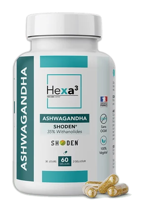 Ashwagandha Shoden Hexa³, 35 % de withanolides, 60 gélules