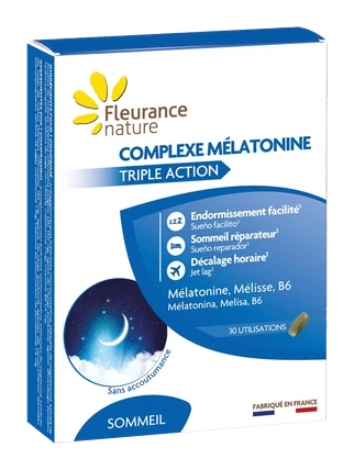 Complexe Mélatonine Triple Action Fleurance Nature, 30 comprimés